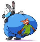  ! 2018 anthro big_butt blush boot_(artist) butt butt_crush canid canine digital_media_(artwork) disney duo female flattened fox green_eyes huge_butt hyper hyper_butt judy_hopps lagomorph leporid looking_back male mammal nick_wilde rabbit rear_view simple_background smile squish thick_thighs tongue zootopia 