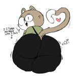  &lt;3 1:1 2018 ? ambiguous_gender bag big_butt butt clothed clothing digital_media_(artwork) domestic_cat elchilenito english_text felid feline felis hi_res huge_butt looking_at_viewer lucas_(elchilenito) mammal open_mouth rear_view simple_background solo speech_bubble star sweater text thick_thighs topwear white_background wiggle 