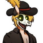  1:1 anthro canid canine day_of_the_dead digital_media_(artwork) fur hair keadonger male mammal scp-1471 scp_foundation skull solo teeth tongue undead z0rr.a 