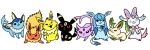  ambiguous_gender eeveelution espeon flareon glaceon group hisui_gg jolteon leafeon nintendo pok&eacute;mon pok&eacute;mon_(species) simple_background sylveon umbreon vaporeon video_games white_background 