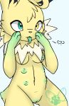  &lt;3 2019 6_breasts breasts canid canine digital_media_(artwork) eeveelution female feral fur heterochrome hi_res jolteon mammal mika_the_jolteon miu_vamcat multi_breast nintendo nipples nude paws pok&eacute;mon pok&eacute;mon_(species) pussy simple_background smile solo tongue tongue_out video_games yellow_fur 