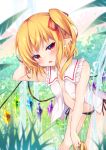  flandre_scarlet miy@ no_bra open_shirt pantsu pointy_ears see_through touhou wet wet_clothes wings 