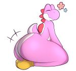  alpha_channel anthro big_butt butt eyes_closed flower hi_res huge_butt lightningfire12 male mario_bros nintendo pink_body pink_yoshi plant scalie simple_background solo transparent_background video_games yoshi 