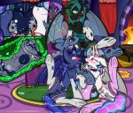  2019 absurd_res animal_genitalia arthropod changeling clothing demon digital_media_(artwork) equid equine female friendship_is_magic group hair hi_res horn legwear mammal my_little_pony nude oral paperlover penetration princess_celestia_(mlp) princess_luna_(mlp) queen_chrysalis_(mlp) spectre_phase_(oc) stockings winged_unicorn wings 