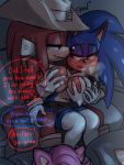  anthro blush breasts crossgender dialogue duo english_text female grope hi_res knuckles_the_echidna krazyelf male nipples public sonic_(series) sonic_the_hedgehog speech_bubble text theater 