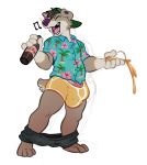  2019 alcohol anthro beverage big_bulge bulge canid canine canis clothed clothing domestic_dog drunk ear_piercing eyes_closed fur hat headgear headwear herding_dog hi_res hoot male mammal open_mouth pants_down partially_clothed pastoral_dog penis penis_base piercing purple_nose shirt simple_background singing solo substance_intoxication thick_penis topwear tunny underwear welsh_corgi 