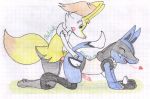  animal_genitalia animal_penis braixen canine_penis erection hi_res inner_ear_fluff katsurokurosaki knot lucario male nintendo penis pok&eacute;mon pok&eacute;mon_(species) sex traditional_media_(artwork) video_games 