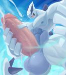  absurd_res anthro balls big_penis bodily_fluids cum cumshot ejaculation erection genital_fluids hi_res humanoid_penis kunn_(artist) legendary_pok&eacute;mon low-angle_view lugia male masturbation muscular muscular_male nintendo nipples open_mouth orgasm pecs penis pok&eacute;mon pok&eacute;mon_(species) solo vein video_games 