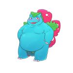  1:1 2019 amphibian anthro anthrofied balls belly big_belly claws cute_fangs flora_fauna flower foreskin green_skin half-closed_eyes humanoid_penis leopluerodon looking_at_viewer male moobs navel nintendo overweight partially_retracted_foreskin penis plant pok&eacute;mon pok&eacute;mon_(species) simple_background smile solo teeth thick_thighs tongue uncut venusaur video_games 