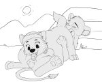 5:4 69_position absurd_res balls butt canid canine canis cub disney duo everest_(paw_patrol) felid feline female fur hi_res interspecies lion male mammal oral pantherine paw_patrol preview sex simba sketch the_lion_king xxgato young 
