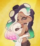  2019 animal_humanoid beauty_mark cephalopod cephalopod_humanoid clothing crown dark_skin duo eyes_closed female female/female hug humanoid humanoid_pointy_ears inkling marina_(splatoon) marine marine_humanoid mollusk mollusk_humanoid nintendo octarian octoling off_the_hook_(splatoon) pearl_(splatoon) pseudo_hair smile splatoon tentacle_hair tentacles video_games ynjfeon 