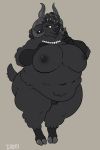  anthro big_breasts bovid breasts caprine dbd female fur hair horn huge_breasts jewelry mammal necklace nipples obese obese_female overweight overweight_female pubes sheep solo standing 