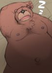  2019 anthro armpit_hair belly lying male mammal moobs navel nipples overweight overweight_male sleeping solo ursid wantaro 