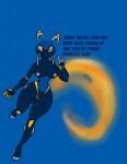  2019 3_toes android animatronic anthro big_breasts biped blue_body breasts dialogue digital_media_(artwork) domestic_cat e621 english_text esix feet felid feline felis female fingers fire floating flying glowing glowing_eyes hi_res huge_breasts humanoid invalid_tag looking_at_viewer machine mammal mascot metal nipples not_furry nude open_mouth robot simple_background smug_nuggets solo text the_truth thick_thighs toes tongue wide_hips yellow_eyes 