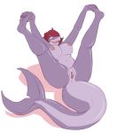  anthro anus big_breasts breasts butt female fingers fish hair kidcub marine nipples nude open_mouth pose pussy shark sharp_teeth shaven simple_background smile solo teeth the_princess_jessie thick_thighs tongue wide_hips 