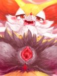  2016 anthro anus black_fur blush bodily_fluids braixen breath canid canine censored clitoris digital_media_(artwork) erect_nipples fangs female fur gaping gaping_pussy ineffective_censorship inner_ear_fluff kemono looking_at_viewer lying mammal multi_nipple multicolored_fur nintendo nipples on_back open_mouth orange_fur orange_nose panting pok&eacute;mon pok&eacute;mon_(species) pussy red_eyes red_fur roinome saliva semi-anthro snot solo spread_legs spread_pussy spreading tears tongue video_games white_fur yellow_fur 