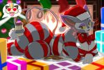  absurd_res big_breasts breasts christmas clothing cookie duo female fireplace food gift hi_res holidays huge_breasts legwear meowth nintendo plate pok&eacute;mon pok&eacute;mon_(species) purugly ribbons shonuff solo_focus stockings tree video_games 
