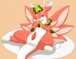  2014 animal_genitalia animal_penis anus blush erection feral food fruit male nenenero nude penis plant plate puzzle_and_dragons simple_background solo strawberry strawberry_dragon tapering_penis tongue video_games wings 