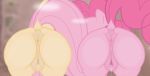  anus bodily_fluids butt cheesepuffs duo equid equine female feral fluttershy_(mlp) friendship_is_magic genital_fluids mammal my_little_pony on_glass pinkie_pie_(mlp) pussy pussy_juice 