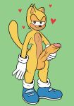 &lt;3 anthro balls bedroom_eyes big_penis blush clothing erection flying_squirrel footwear fur gloves half-closed_eyes hand_on_penis handwear hi_res looking_at_viewer male mammal penis ray_the_flying_squirrel rodent sciurid seductive shoes smile smirk solo sonic_(series) taillove_(artist) tan_fur vein veiny_penis yellow_fur 