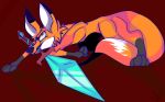  bengt_(pewdiepie) canid canine fox hi_res mammal melee_weapon minecraft pewdiepie solo sword unknown_artist video_games weapon 