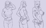  2019 anthro breasts butt canid canine clothing female fox hair hand_on_breast hi_res lord_magicpants mammal masturbation monochrome navel nipple_outline nipples open_mouth sequence solo tail_growth transformation undressing vaginal vaginal_masturbation 