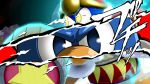  16:9 2019 angry anthro atlus avian beak bird blue_eyes close-up clothed clothing crossover glowing glowing_eyes hammer hat headgear headwear hi_res japanese_text king king_dedede kirby_(series) looking_at_viewer looking_away male mediamaster_127 megami_tensei megami_tensei_persona nintendo overweight penguin red_background royalty simple_background super_smash_bros. super_smash_bros._ultimate text tools video_games yellow_eyes 