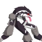  1:1 balls bodily_fluids cum galar genital_fluids hi_res humanoid_penis male nintendo obstagoon penis pok&eacute;mon pok&eacute;mon_(species) pokemom solo video_games 