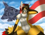  2019 aircraft airplane anthro areola austria black_nose breasts canid canine day detailed_background digital_media_(artwork) female fox mammal nipples outside pussy sky solo tales_foxdale 