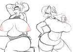  anthro big_breasts big_butt breasts butt canid canine clothing exercise female hi_res huge_breasts huge_butt imago_ic karen legwear mammal nipples puffy_nipples stockings workout 