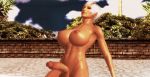  3d_(artwork) absurd_res balls belly big_breasts big_penis blue_sky breasts brick_wall brown_nipples brown_skin cloud cloudy_sky dead_or_alive dead_or_alive_5 digital_media_(artwork) erect_nipples erection eyes_closed gynomorph hair hi_res human intersex koei leaning leaning_back lipstick lisa_hamilton makeup mammal navel nipples not_furry nude open_mouth outside penis pool_(disambiguation) pool_side pose red_lipstick short_hair silver_hair sitting sky solo stone_floor tanned tanned_skin tecmo teeth tree video_games xps 