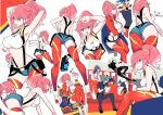  aina_ardebit blue_eyes blush crossed_arms expressions galo_thymos gloves gueira heris_ardebit jacket lio_fotia manbou_no_ane meis_(promare) midriff multiple_views open_mouth pink_hair promare remi_puguna shorts side_ponytail smile suspenders thighhighs 