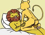 2019 anthro bed breasts butt daughter digital_media_(artwork) duo father father_and_daughter feet felid female frank_mangle fur incest kevin_and_kell leona_mangle lion male male/female mammal mane nude pantherine parent penis pussy redout vaginal webcomic whiskers yellow_fur zeigram 