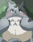  &lt;3 2019 anthro belly blush ghibli hi_res leaf my_neighbor_totoro slightly_chubby solo totoro toumoro_22 