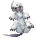  1:1 3_toes absol anus blush bodily_fluids censored cum cum_in_pussy cum_inside cum_on_body female feral flucra genital_fluids looking_at_viewer mosaic_censorship nintendo pok&eacute;mon pok&eacute;mon_(species) pussy red_eyes simple_background solo toes video_games white_background 