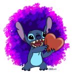  &lt;3 2015 3_toes alien black_eyes blue_claws blue_fur blue_nose burning-heart-brony chest_tuft claws digital_drawing_(artwork) digital_media_(artwork) disney experiment_(lilo_and_stitch) fur head_tuft holding_object lilo_and_stitch notched_ear open_mouth simple_background solo standing stitch_(lilo_and_stitch) toes tuft 