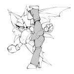  1:1 big_breasts bigdad breasts chiropteran cleavage clothed clothing female hair hair_over_eye high_heeled_boots mammal monochrome rouge_the_bat solo sonic_(series) tongue under_boob wings 