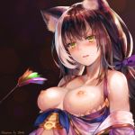  animal_ears breasts kyaru nipples open_shirt princess_connect!_re:dive sxbzero wet 