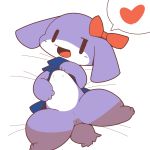  &lt;3 1:1 accessory bed bottomless cave_story chaco_(cave_story) clothed clothing clothing_lift crepix female flat_chested fur hair_accessory hair_bow hair_ribbon lagomorph long_ears looking_at_viewer lying mammal mimiga nipples on_back on_bed open_mouth presenting presenting_pussy purple_fur pussy ribbons semi-anthro shirt shirt_lift smile solo spread_legs spreading topwear video_games white_fur 