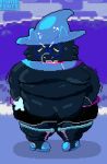  bottomwear bovid caprine clothing deltarune deltaswap digital_media_(artwork) eyewear fluffy footwear fur glasses goat hat headgear headwear hi_res horn mammal obese overweight pixel pixel_(artwork) ralsei shawl shorts stuffedfonts video_games 