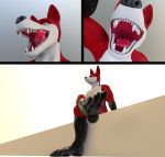  3d_(artwork) anthro barefoot blender_(disambiguation) canid canine digital_media_(artwork) doublescale fox glistening hi_res mammal open_mouth paws teasing teeth titanleon_(character) 
