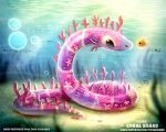  anthozoan cnidarian coral cryptid-creations fish marine reptile scalie smile snake underwater water 