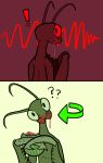  ! ? arthropod food fruit green_body insect mantis melon plant solo trout_(artist) watermelon 