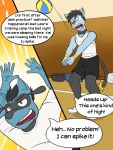  anthro anthrofied ball bottomwear clothed clothing comic fully_clothed fuze hi_res male nintendo pok&eacute;mon pok&eacute;mon_(species) riolu shinx shirt shorts sport t-shirt tank_top topwear video_games volleyball volleyball_(ball) 