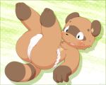  2019 5:4 anthro blush brown_fur bulge butt canid canine clothing cub fffff_kkkkk fur male mammal raccoon_dog solo tanuki underwear young 