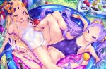  2girls abigail_williams_(fate/grand_order) bangs bare_shoulders black_bow blonde_hair blush bow breasts cameltoe collarbone covered_nipples fate/grand_order fate_(series) forehead hair_bow legs long_hair looking_at_viewer multiple_girls navel orange_bow parted_bangs polka_dot polka_dot_bow purple_eyes purple_hair small_breasts smile thighs toraishi_666 twintails wu_zetian_(fate/grand_order) 