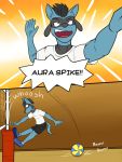  anthro anthrofied ball bottomwear clothed clothing comic fully_clothed fuze hi_res male nintendo pok&eacute;mon pok&eacute;mon_(species) riolu shirt shorts sport t-shirt topwear video_games volleyball volleyball_(ball) 