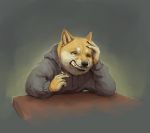  angry anthro black_nose canid canine canis clothing doge domestic_dog male mammal meme sharp_teeth shiba_inu smoking snarling spitz teeth wolframclaws 