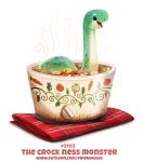  cooking_pot cryptid-creations food food_creature loch_ness_monster marine scalie simple_background smile solo text white_background 