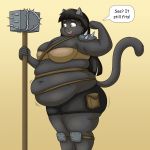  1:1 anthro big_breasts breasts cleavage clothed clothing domestic_cat felid feline felis female hi_res jiggle lordstormcaller mammal obese overweight overweight_female solo 